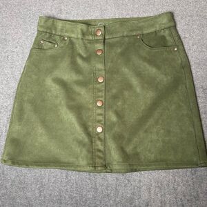 Youth Girls Green Button Up Skirt Size 14-16